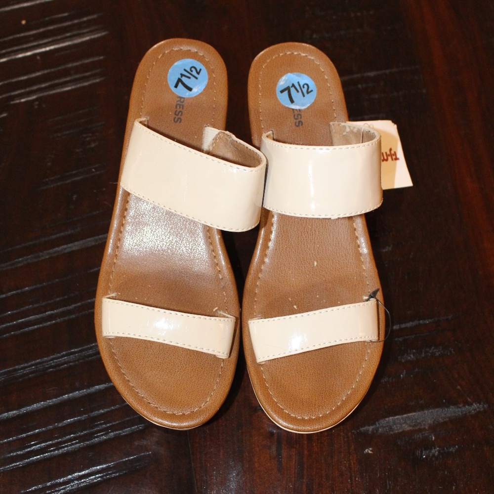 Express, platform wedge slip on  sandals shoes size 7